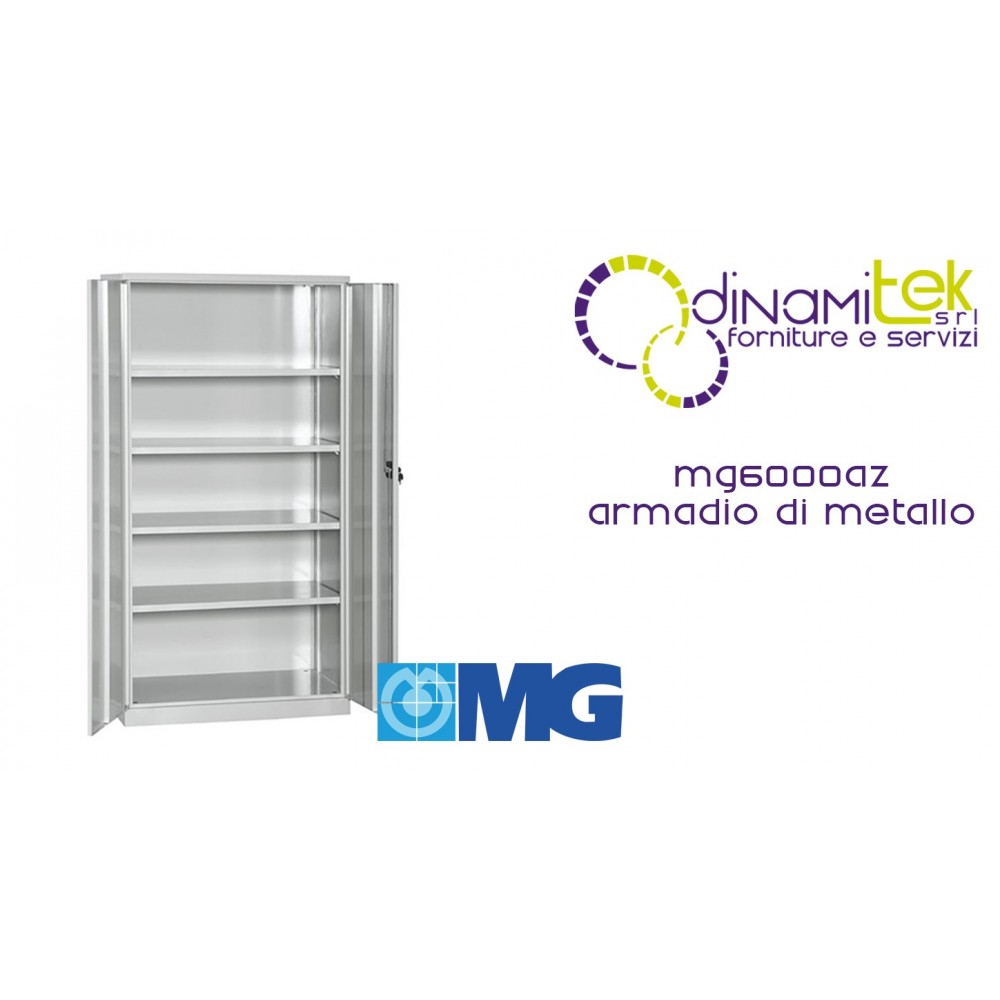 MG6000AZ ARMADIO ANTE SERRATURA AD ASTA CON 4 RIPIANI ZINCATI REGOLABILI mm 1023x555x2000h MG Dinamitek 1
