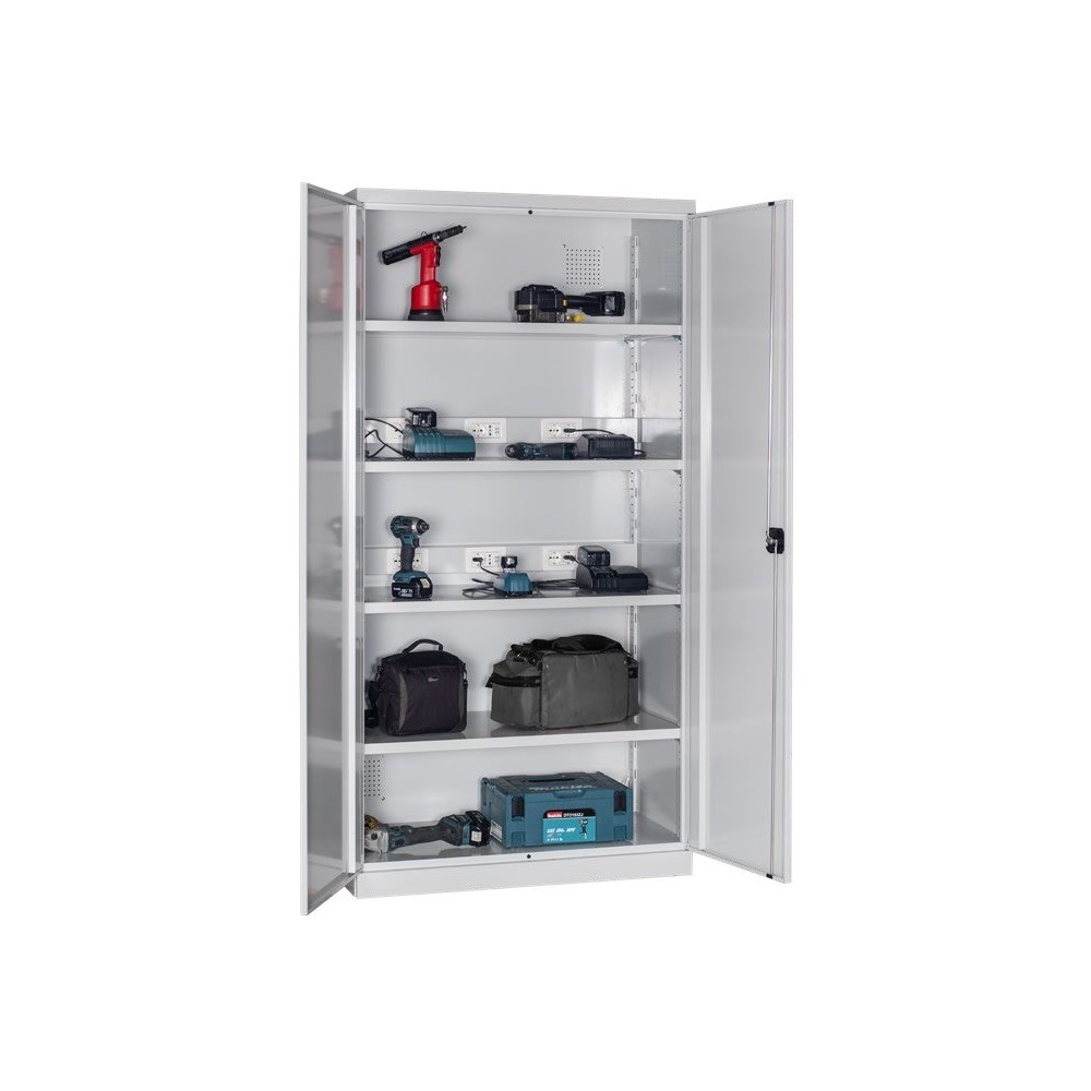 MG6000U 01 ARMADIO CON 4 RIPIANI ZINCATI REGOLABILI E 2 BARRE ELETTRIFICATE MG SERIE UTILITY Dinamitek 2