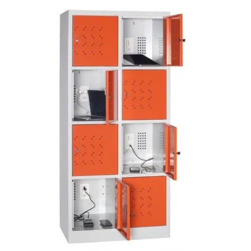 MG230U 01 ARMADIO CASELLARIO 8 VANI CON PRESA SCHUKO E CARICATORE USB IN OGNUNO mm 810x500x1800h MG SERIE UTILITY Dinamitek 2