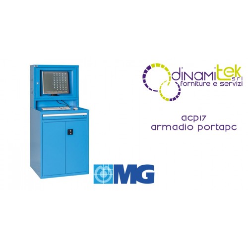 ACP17 ARMADIO PORTA PC con vano monitor in policarbonato mm 717x640x1600h MG Dinamitek 1