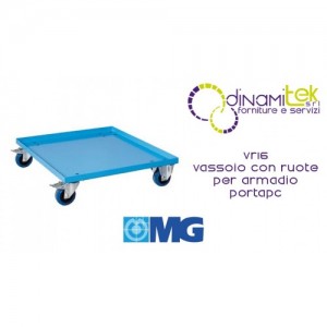 VR16 VASSOIO CON RUOTE PER ARMADIO PORTA PC mm 720x64x20h MG Dinamitek 1