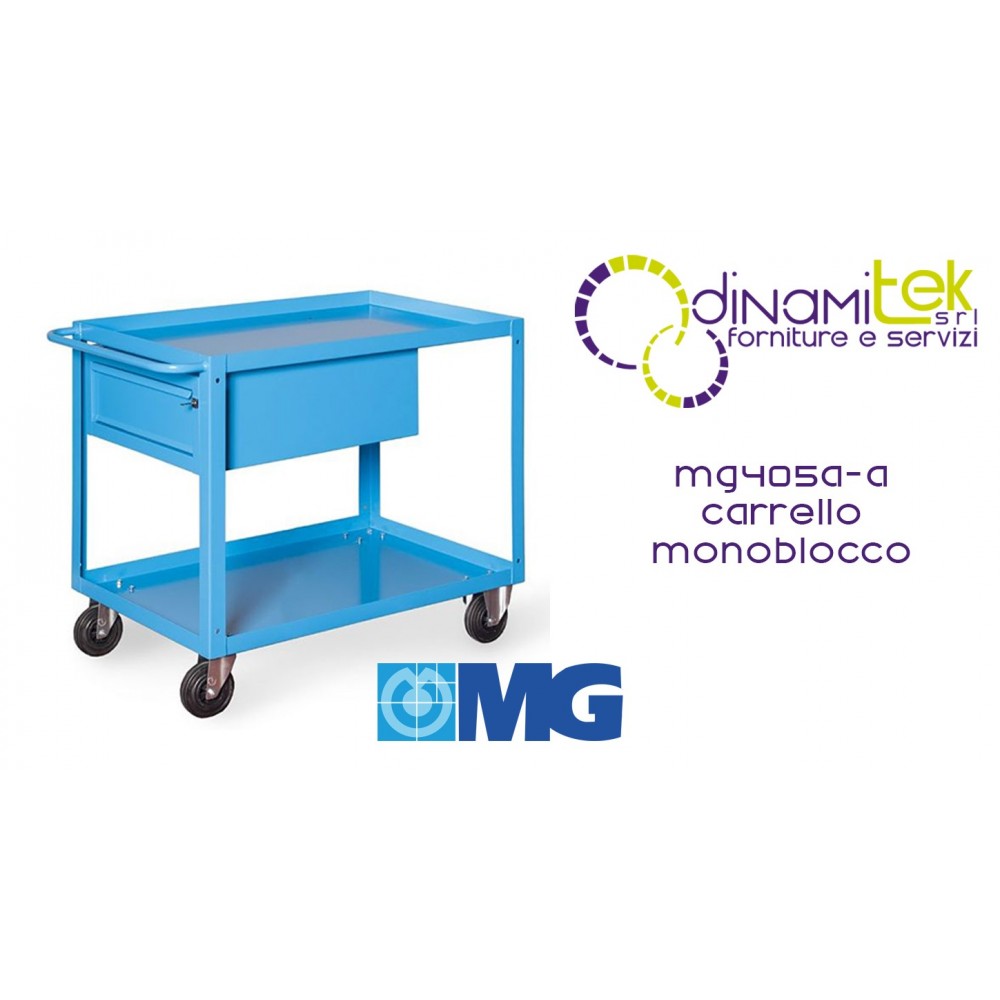 MG405A/A CARRELLO MONOBLOCCO 2 RIPIANI 1 CASSETTO mm 920x600x840h MG Dinamitek 1
