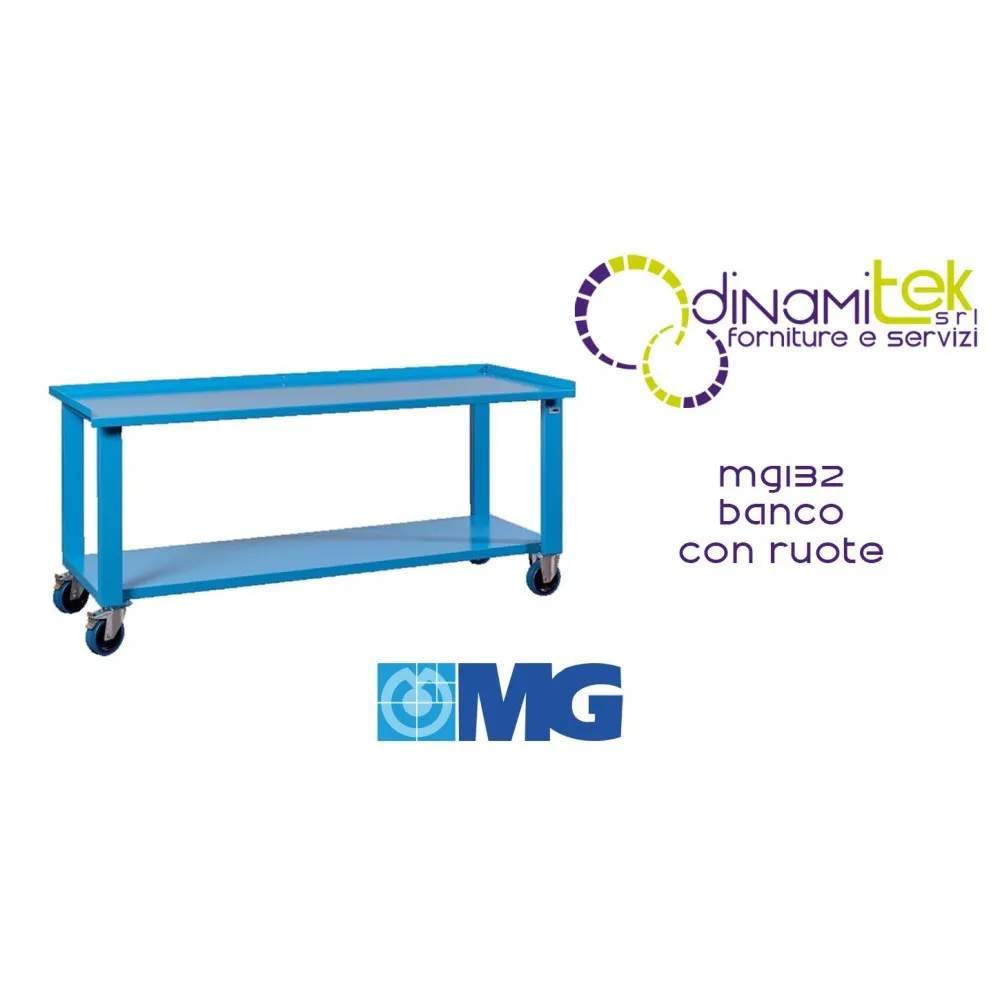 MG132 BANCO SU RUOTE PIANO IN LAMIERA mm1000x700x870h MG SERIE MG Dinamitek 1