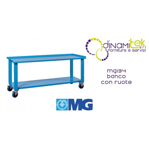 MG134 BANCO SU RUOTE PIANO IN LAMIERA mm2000x700x870h MG SERIE MG Dinamitek 1