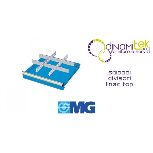 SD10001 SEPARATORI PER CASSETTI mm 100-125 CON 2 DIVISORI FESSURATI 36 U 6 DIVISORI TRASVERSALI 12 U MG LINEA TOP Dinamitek 1