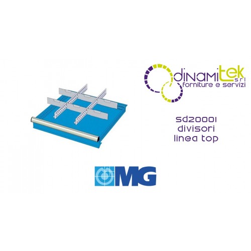 SD20001 SEPARATORI PER CASSETTI mm 200 CON 2 DIVISORI FESSURATI 36 U 6 DIVISORI TRASVERSALI 12 U MG LINEA TOP Dinamitek 1